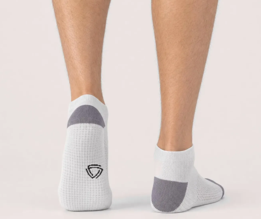 Chaussettes Fibershirts - Blanches - Courtes - Antidérapantes, anti-odeurs