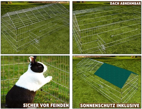 Clapier à lapin Monzana vert - 180x75cm