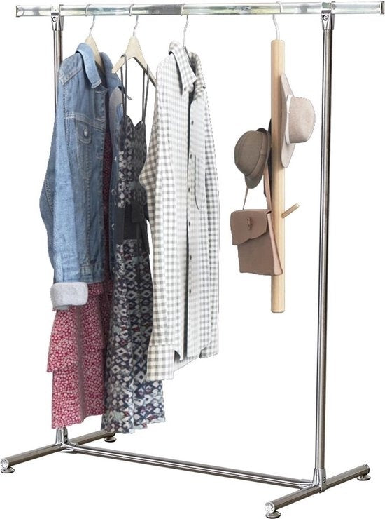 Perel Portemanteau sur roulettes, 1 barre, 120 x 50 x 120 cm, charge max. 75 kg, métal