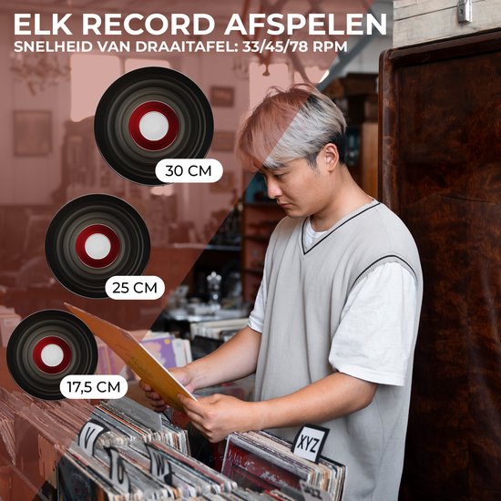 Denver Record Player - Haut-parleurs et amplificateur intégrés - Logiciel PC inclus - Auto-stop - Retro - VPL130