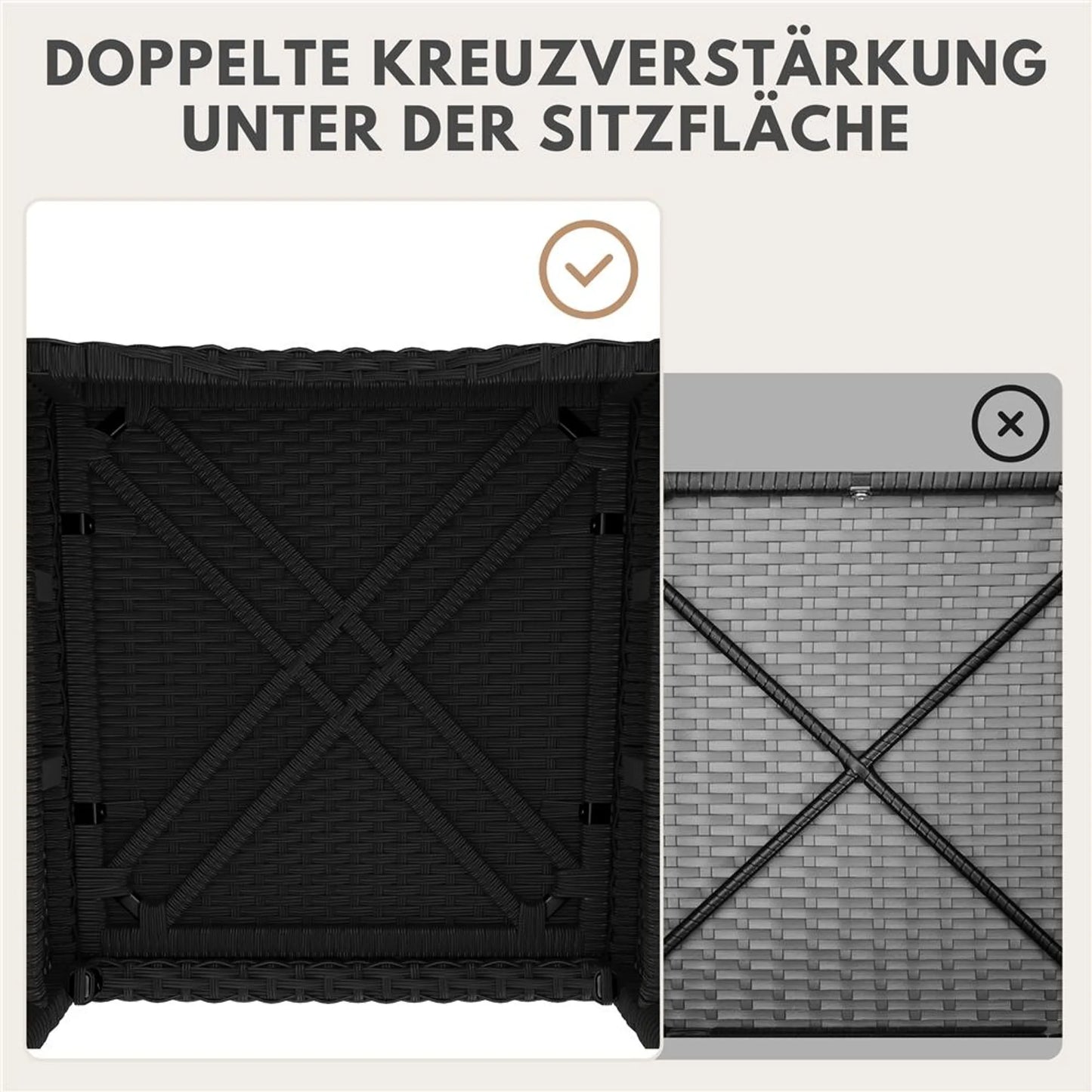 Yaheetech Lounge Set 5-Piece - Comprend deux chaises avec accoudoirs en bois d'acacia, deux ottomans et une table basse en verre trempé - Pour le jardin et le balcon - Métal noir et gris en rotin et bois d'acacia - 62.5 x 60.5 x 84 cm