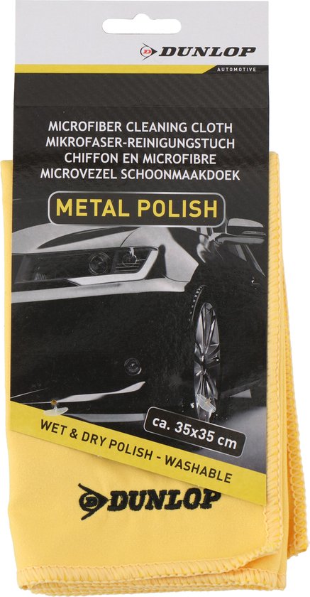 Chiffon en microfibre Dunlop - polissage de la voiture - pour la peinture et la carrosserie - chiffon de nettoyage - 35 x 35 cm - lavage de voiture - Produits d'entretien - Noir