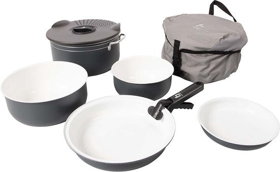 Bo-Camp - Set de casseroles et poêles - Camping - 7 pièces - Céramique - Aluminium