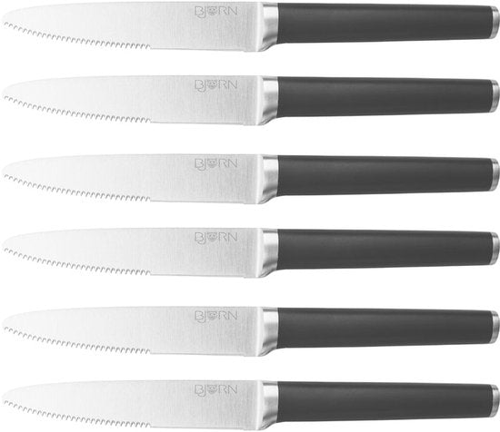 Couteaux à steak JONA - 6 pièces - manche noir