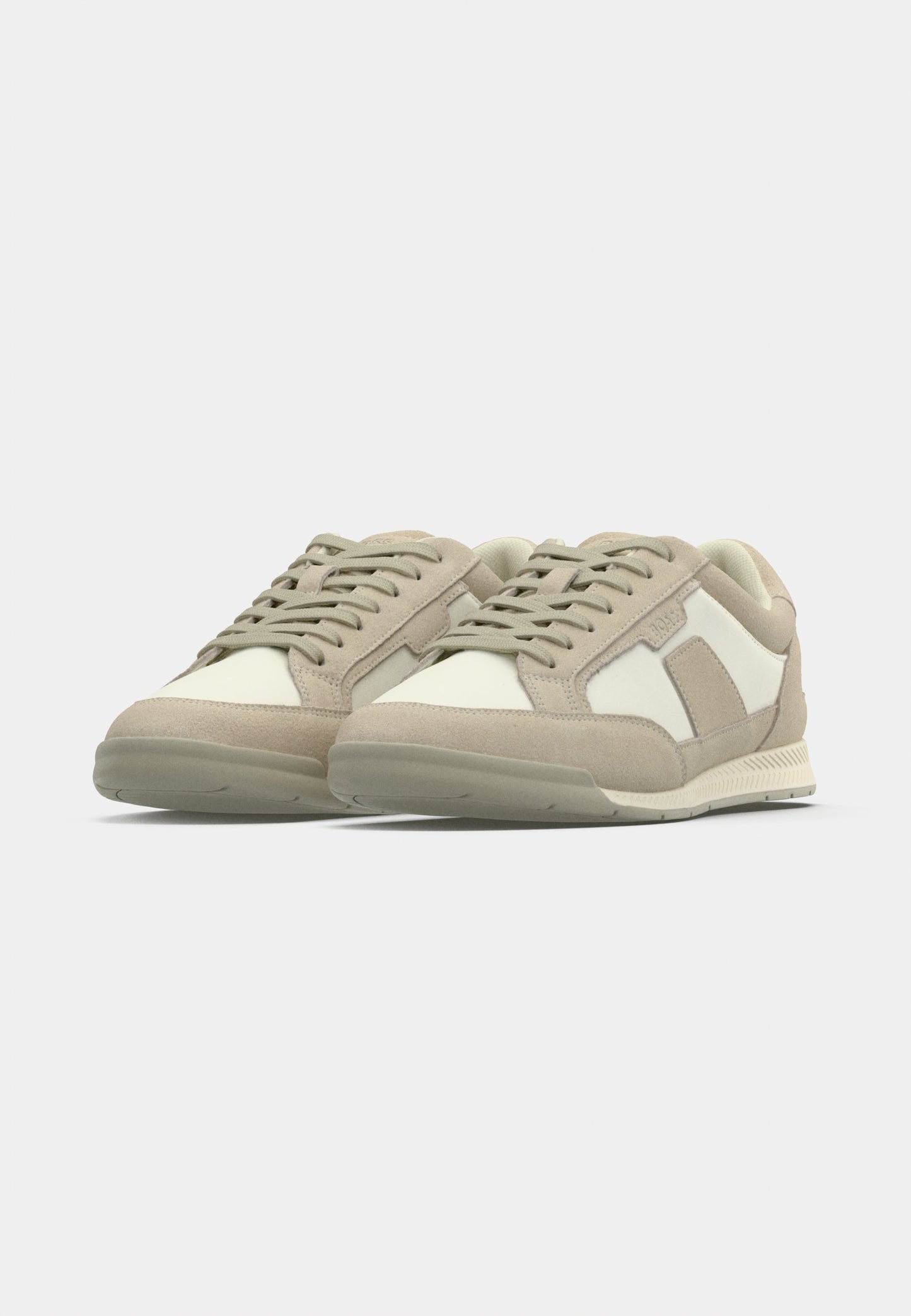 Baskets BOSS NITAN – Cuir et tissu – Beige clair