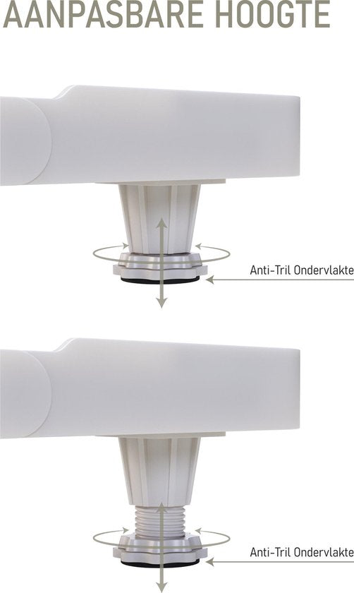 Noswo Relevage de lave-linge - Jusqu'à 300 KG - Multitool réglable - Amortisseurs anti-vibration - Convient également pour le lave-vaisselle, le réfrigérateur, le congélateur et le sèche-linge - 45/63 x 11/13 cm