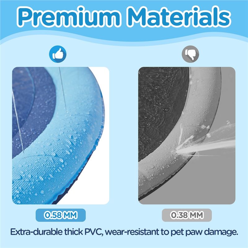 Bain pour chien Yaheetech 150 cm - bain pliable avec jets d'eau - PVC antidérapant - bleu