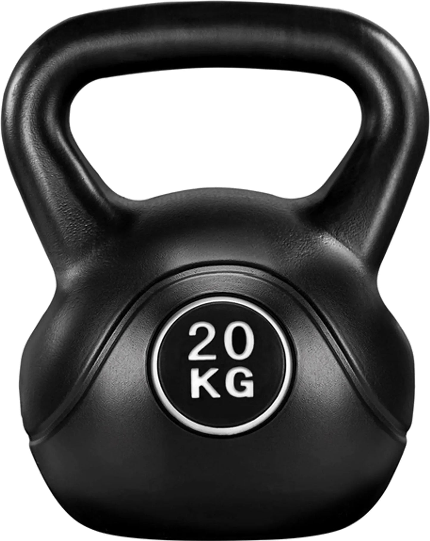 Yaheetech Kettlebell 20 kg - 27.5 x 26.5 x 34 cm - Poignée ergonomique, boîtier en plastique anti-rayures et remplissage en ciment - Pour la musculation et la gym à domicile - Plastique noir et béton