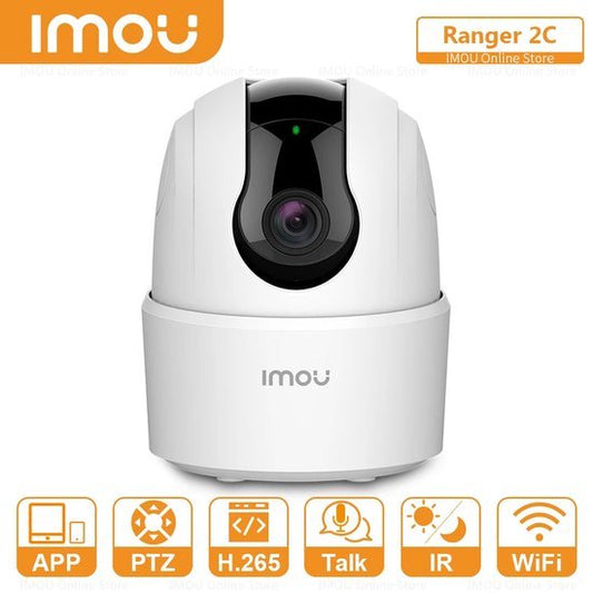 Imou Ranger 2C - Caméra de sécurité intelligente 1080p avec détection de personnes, vision nocturne et connexion Wi-Fi sans fil pour la sécurité domestique