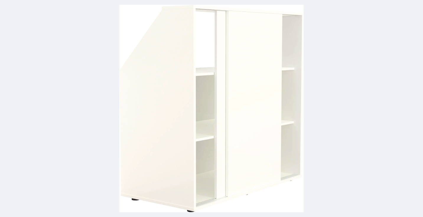 VDD White angled wall cupboard 100×100×50 cm - armoire de rangement compacte pour le grenier ou la chambre à coucher