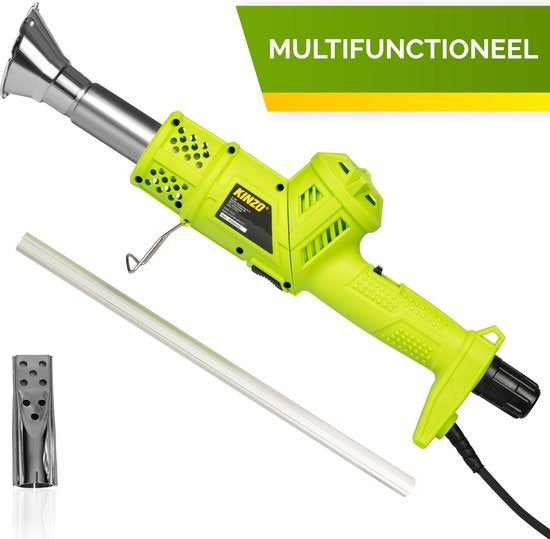 Kinzo Electric Weed Burner - Désherbeur 2000W - jusqu'à 650°C - Multifonctionnel - Respectueux de l'environnement - Accessoires inclus - Vert/Gris