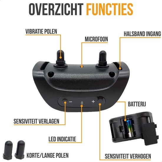 Bande anti aboiement Strex pour chiens - 3-60KG - Sans choc - Vibration et audio - Bande anti aboiement