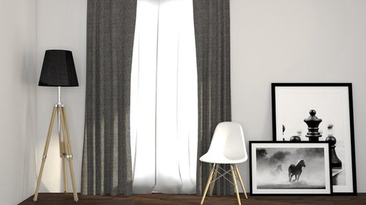 Larson - Rideau occultant tissé de luxe - Anneaux - Gris clair - 300 x 250 cm - Occultant et prêt à poser