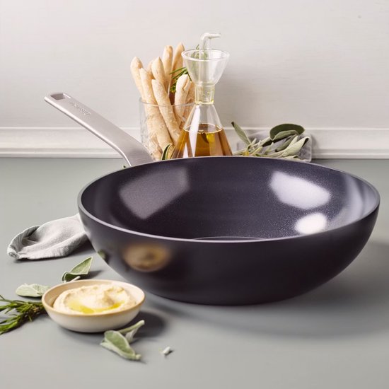 Greenpan Evolution Eco Wok - Ø28cm - Revêtement céramique anti-adhérent - Sans PFAS