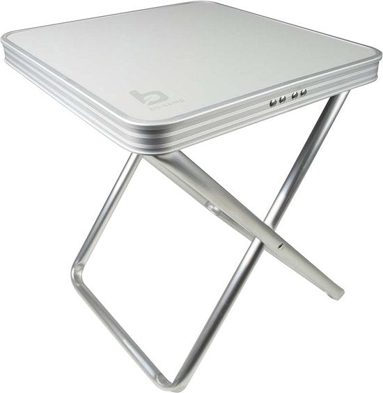 Bo-Camp - Tabouret + tablette - Pliable - Gris