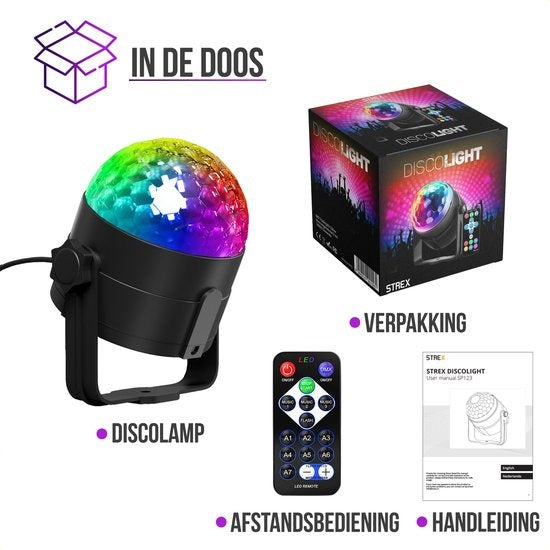 Strex Disco Lamp avec télécommande - pour enfants et adultes - Party Lights - Disco Ball - Disco Light - Disco Lamp