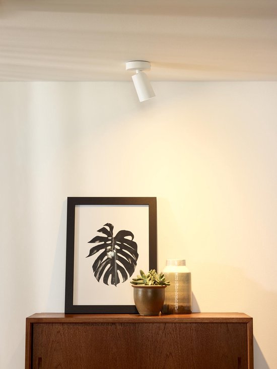 Lucide XYRUS - Spot de plafond (lampe de plafond) - Ø 9 cm - LED « Dim to warm » - GU10 - 1x5 W 2200 K/3000 K - Blanc
