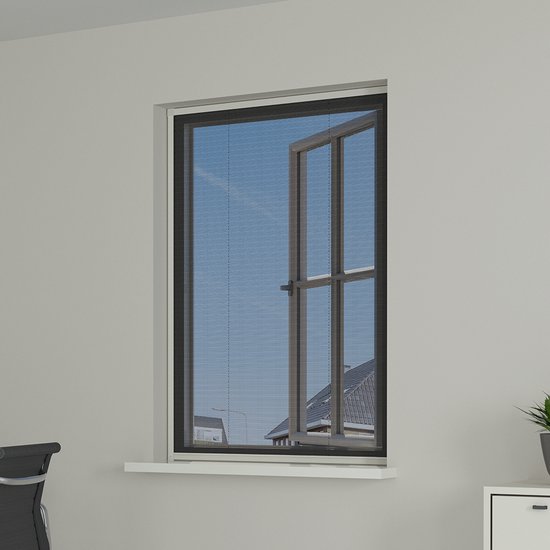 Livn plissehor raam Plus 100x155cm blanc - Convient pour les fenêtres et les lucarnes orientées vers l'extérieur - Montage sur le cadre - Largeur 35 cm raccourcissable, hauteur illimitée