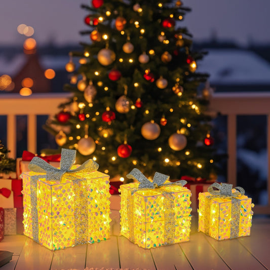 Boîtes de Noël illuminées Coast - PVC & Polyester - 5m Cordon - 25x25x25 cm