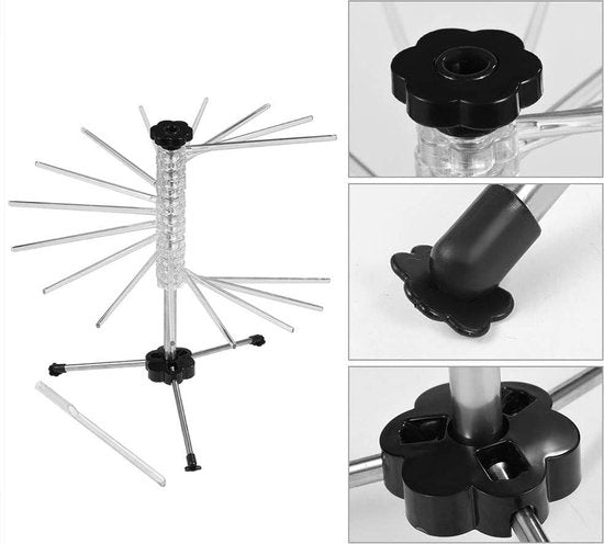 Rack de séchage de pâtes - Rack pliable pour un stockage facile avec 16 bras - Séchage de pâtes fraîches - Rack de séchage de nouilles pour spaghetti Ect rack de séchage de pâtes