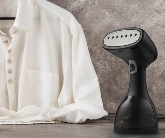 Tomado TSH1201B - Défroisseur pour vêtements - Défroisseur pour les mains - Démêleur - Nettoyeur à vapeur - 2 brosses incluses - Noir