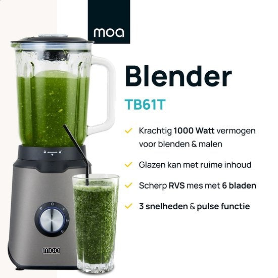 MOA Special Edition Titanium Blender - Blender puissant - 1.5 litres - 1000 watts - TB61T