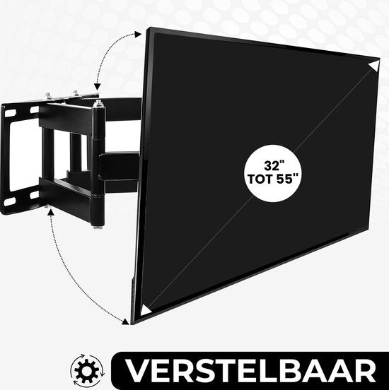 Bayt TV Bracket - Support mural pour TV - Rotatif - Inclinable - 32 pouces à 55 pouces - Jusqu'à 40 kg - Noir