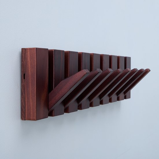 Urban State Porte-manteau Piano - bois foncé - porte-manteau mural - 8 crochets - porte-manteau suspendu - finition noyer