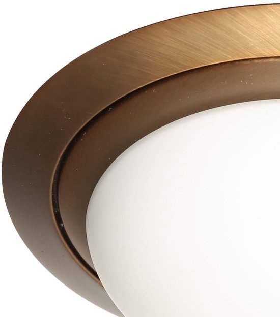 Plafonnier Steinhauer Ikaro 1365BR bronze Ø 24 cm - intensité réglable en 4 niveaux, adapté à un usage intérieur, en métal et verre de haute qualité