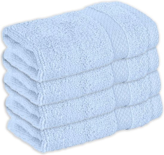 Vitality Pur - Serviettes de bain Collection Sofia - Serviette de bain 30x50 - 100% Coton - Bleu - 4 pièces