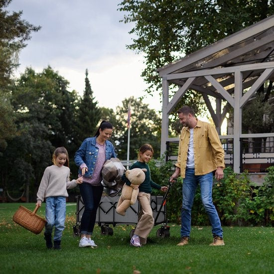 LifeGoods Bolderkar - XXL - Opvouwbaar - 300L - 150KG Draagkracht - Grijs