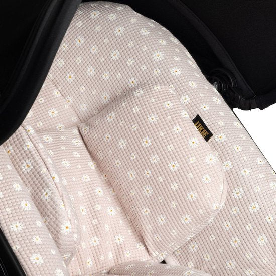 Coussin d'assise Ukje compatible avec la chaise haute Nuna Leaf - Coussin d'assise pour un confort optimal - Ajustement parfait - Facile à laver - Coton doux - Tissu gaufré rose