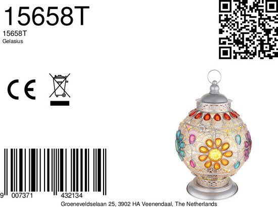 Globo lampe à poser Gelasius - argent - métal - 27 cm - douille E27 - 15658T