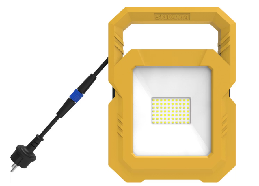 Sylvania LED Construction Light 50W | 226x65mm | 4000K Bright White | IP65 | Yellow | SylWork Flood Light