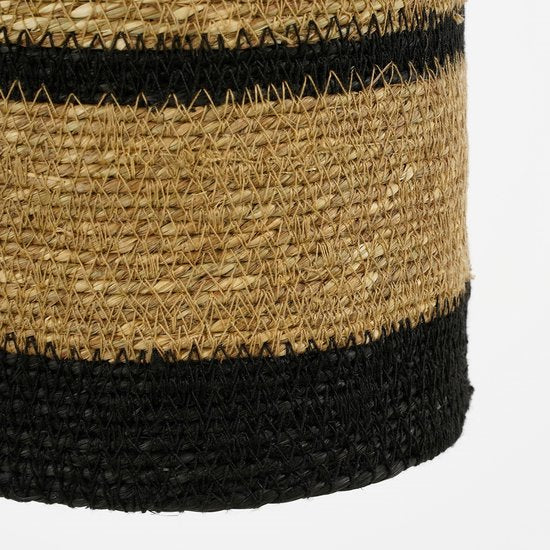 Mica Decorations Lampe pendante Jinx - H20 x Ø15 cm - Jute - Noir
