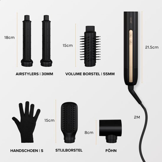 MAE® Airstyler II - Brosse soufflante et brosse à boucler - Fer à boucler 5 en 1 Multistyler - Hairwrap - Appareil de coiffure
