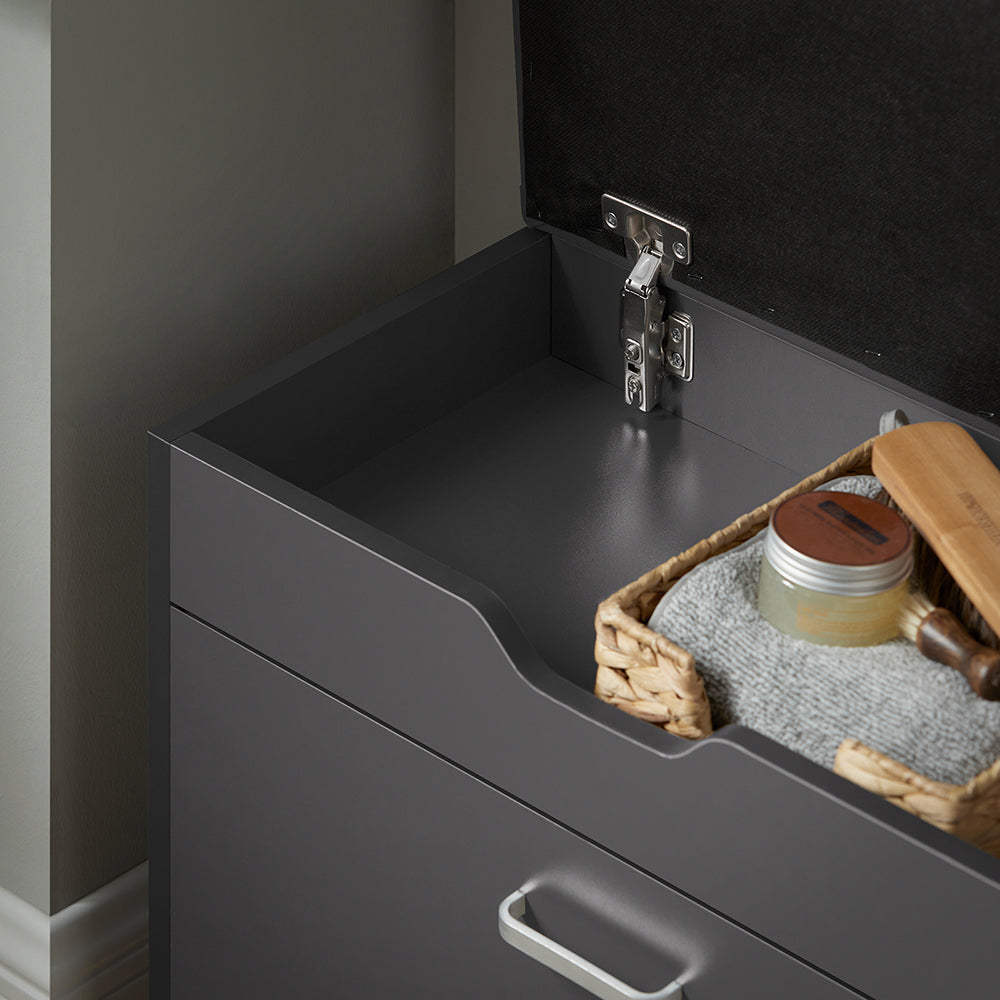 SoBuy Meuble à chaussures avec siège - 1 tiroir - Max. 120 kg - 60 x 30 x 50 cm - Noir