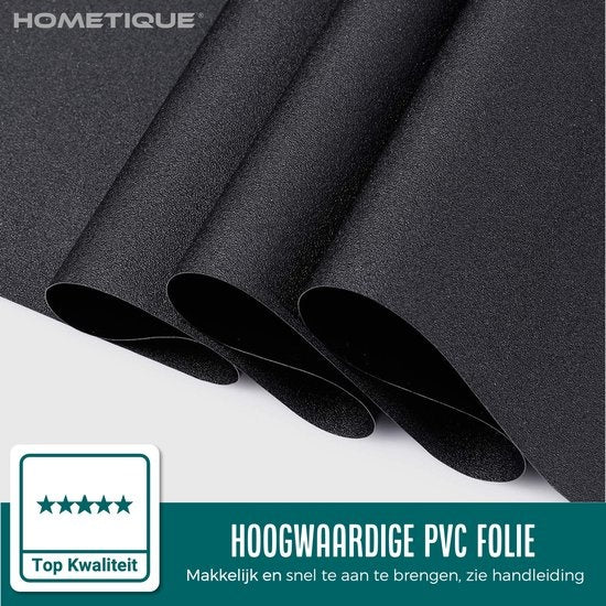 Homewell Tissu occultant 45x200cm - Film occultant pour fenêtre - Anti-Incidence, Isolation et Protection Solaire - Réutilisable - Statique - Noir