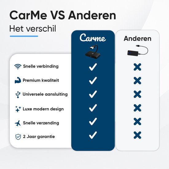 CarMe Luxe Carplay Dongle - Wireless Carplay - Noir - A utiliser uniquement avec Apple CarPlay intégré et iPhone - Modèle amélioré