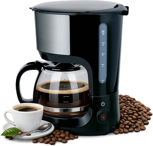 Cafetière Alpina à filtre 750 W - Cafetière avec filtre réutilisable - Cafetière avec carafe en verre de 1,25 L - 10 tasses de café à la fois - Cafetière anti-gouttes