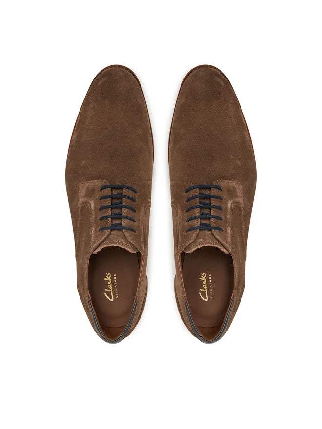 Clarks CraftArlo Lace Brown - Chaussures en daim pour hommes | Taille 46 | Couleur : Marron