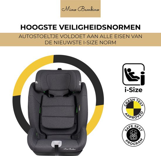 Siège auto Mino Bambino i-Size - Siège auto - Groupe 1/2/3 (76-150 cm) - Gris