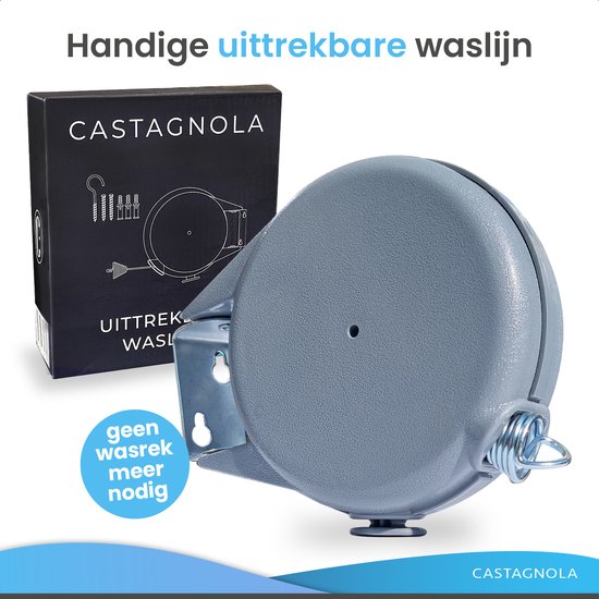 Corde à linge Castagnola - Corde à linge extensible - Fil à linge - Corde à linge 12 mètres - Capacité jusqu'à 13 kg