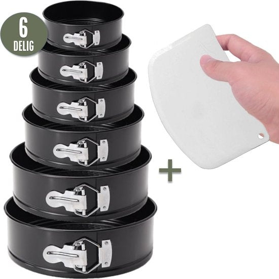COOCK 6-Piece Baking Tray Set - Springform - Anti-stick Cake Pan - 12 to 28 Cm Diameter -Cake Pan Incl. Dough Mixer & E-Book