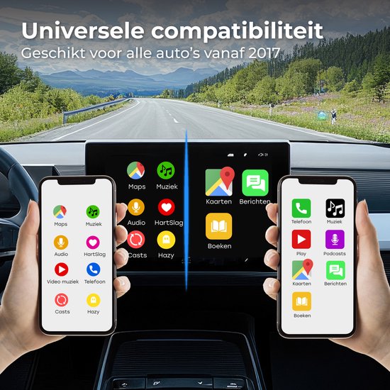 Nuvance CarPlay Dongle - Bluetooth Dongle - CarPlay Wireless - USB & USB C - Convient à Android Auto & CarPlay