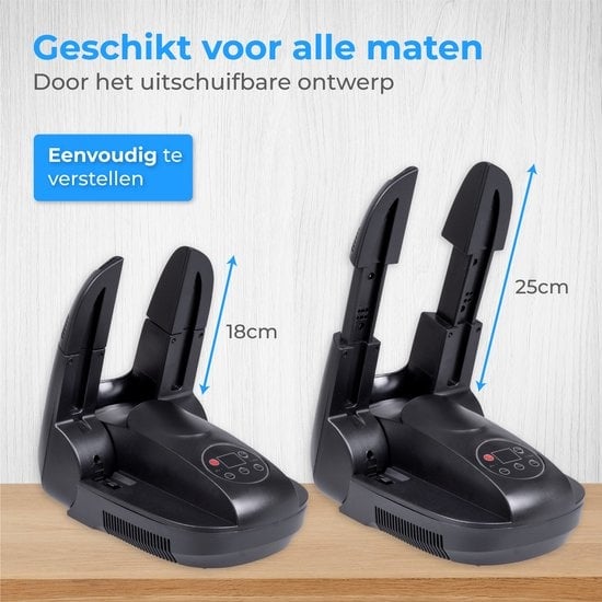 Nuvance - Séchoir et rafraîchisseur de chaussures - Séchoir à chaussures - Fonction ozone et séchage - Réglable - Noir