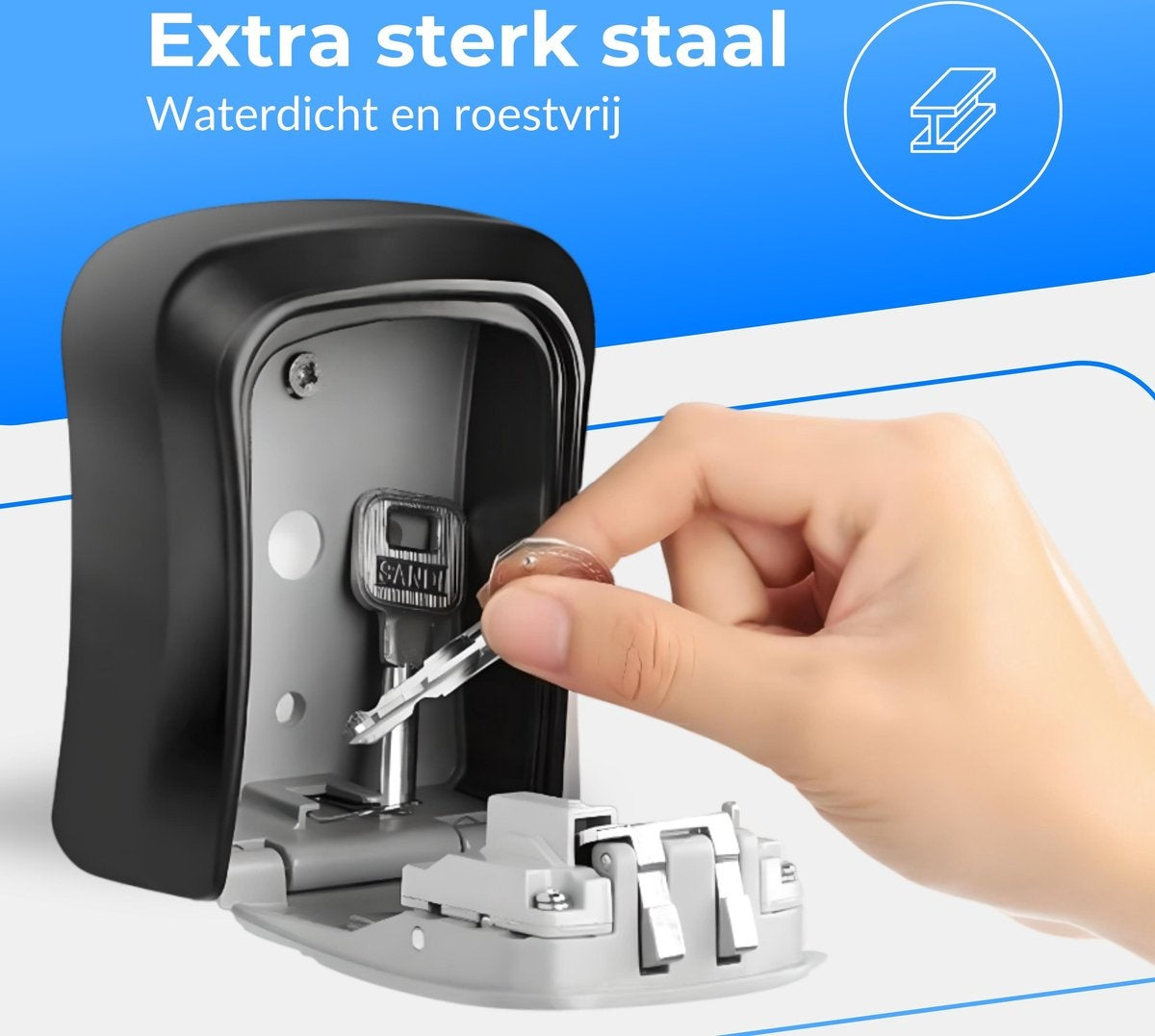 PuroTech Coffre à clés avec code - Pour intérieur et extérieur - Serrure à chiffres - Armoire à clés - Soins à domicile - Kit de montage inclus - Étanche et inoxydable - Armoire à clés