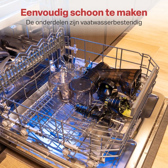 AoraKitchen Slowjuicer - avec fonction Reverse - Extracteur de jus - 500 ML - presse-agrumes - pour légumes et fruits - Fruit Press - Noir