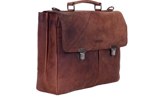 Sacoche pour ordinateur portable DSTRCT Wall Street A4 - 15,4 pouces - Marron