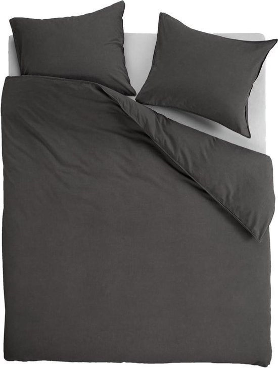 vtwonen Natural Stone housse de couette - Lits-Jumeaux XL - 260x200/220 - Anthracite